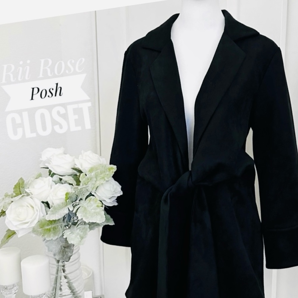 NWT Love Token Front Tie Faux Suede Jacket Blazer